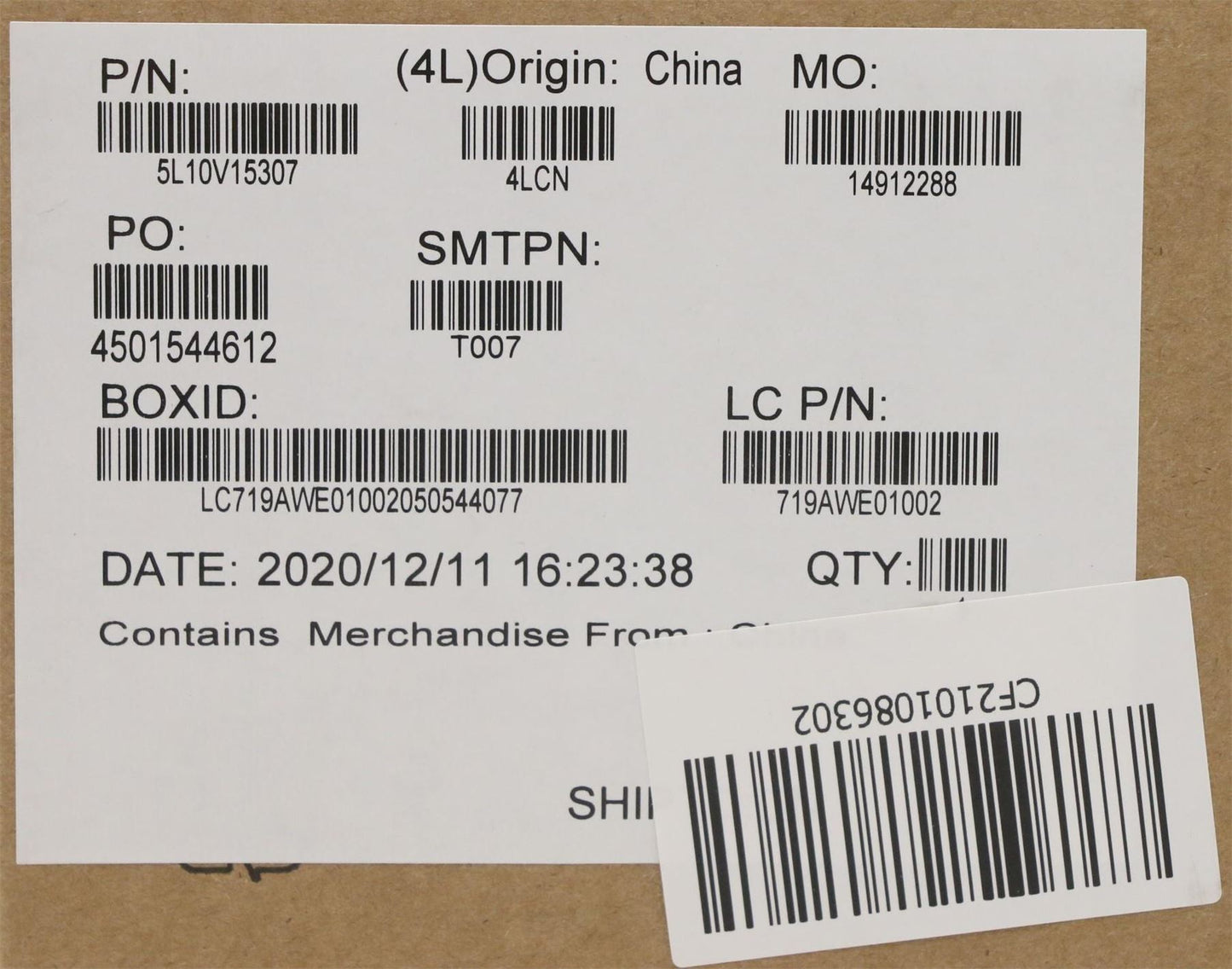 Lenovo 5L10V15307 Thor1 FRU FRU Label KIT