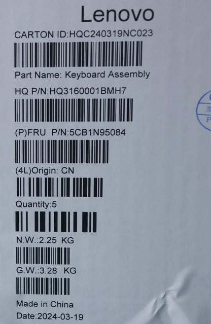 Lenovo Upper Case ASM BEL H 83DS FP LG 5CB1N95084