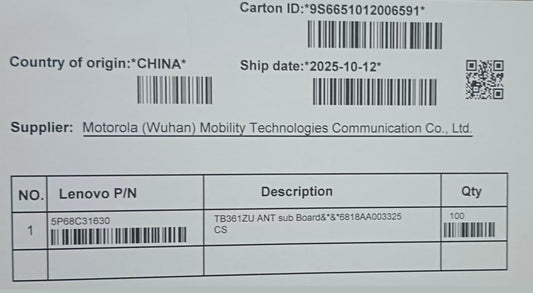 Lenovo TB361ZU ANT sub Board&*&*6818AA003325 CS Antenna Board 5P68C31630