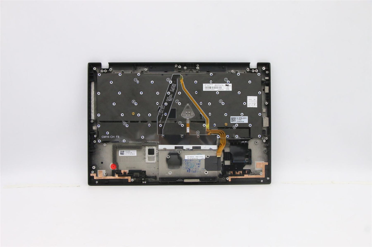 Lenovo Carbon X1 8. Tastatur-Handballenauflage, obere Abdeckung, dänisches Schwarz mit Hintergrundbeleuchtung 5M10Z27519