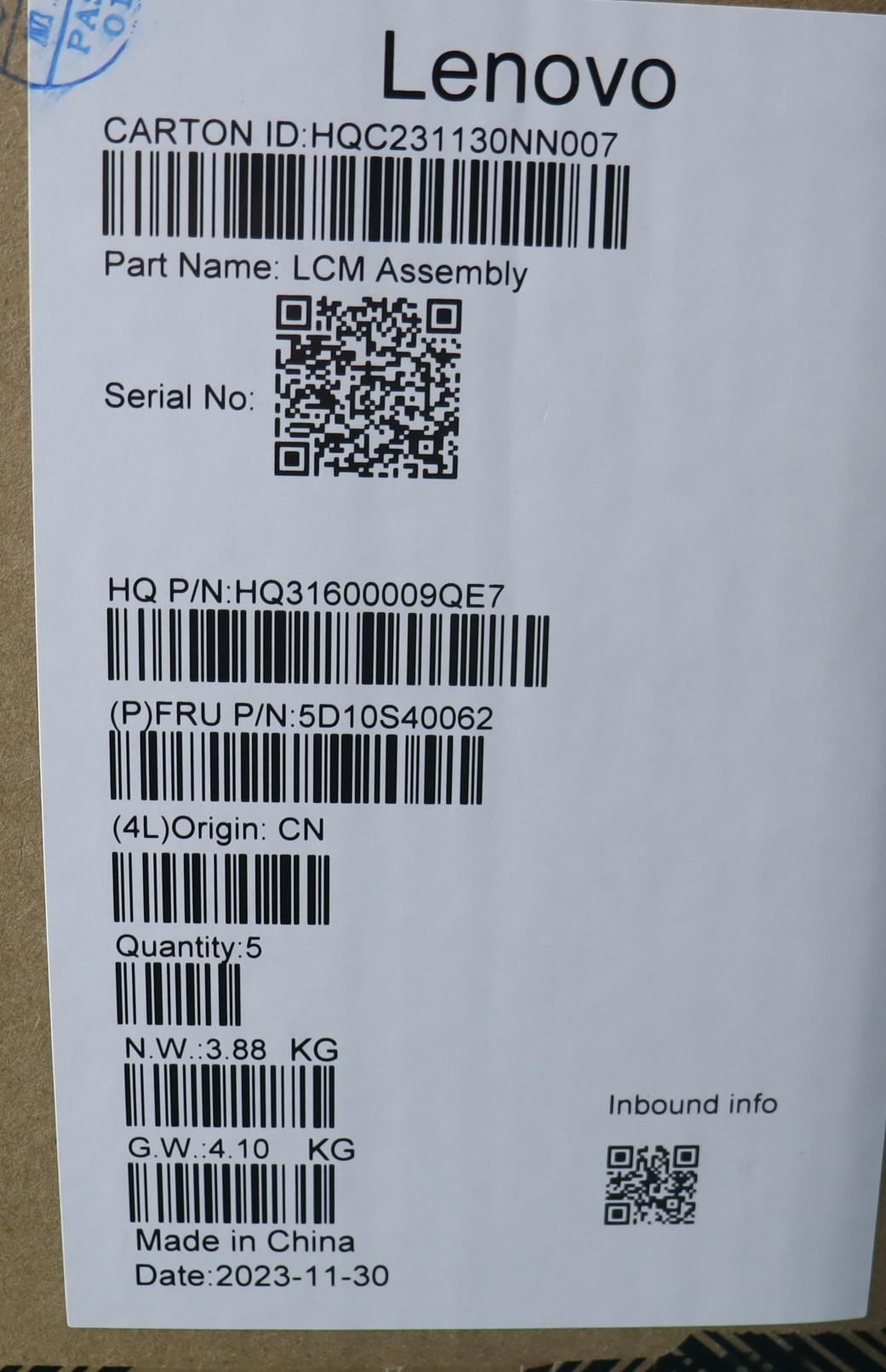 Lenovo HUD H 83E2 TOUCH 14 3K LG 5D10S40062