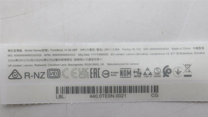 Lenovo LABEL W 21KJ GEO KIT 5L10W35148