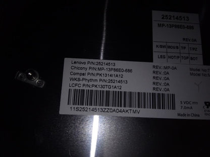 Lenovo B40-80 G40-45 G40-30 B41-30 Keyboard Spanish Black Backlit 25214513