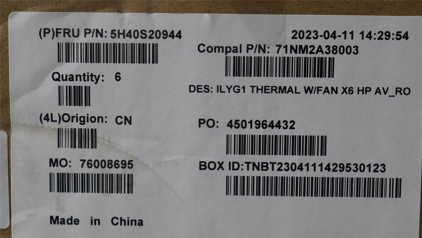 Lenovo Thermal Module C 82Y3 AV_RO 5H40S20944