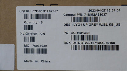 Lenovo Legion S7 16IRH8 Keyboard Palmrest Top Cover US Silver Backlit 5CB1L67957