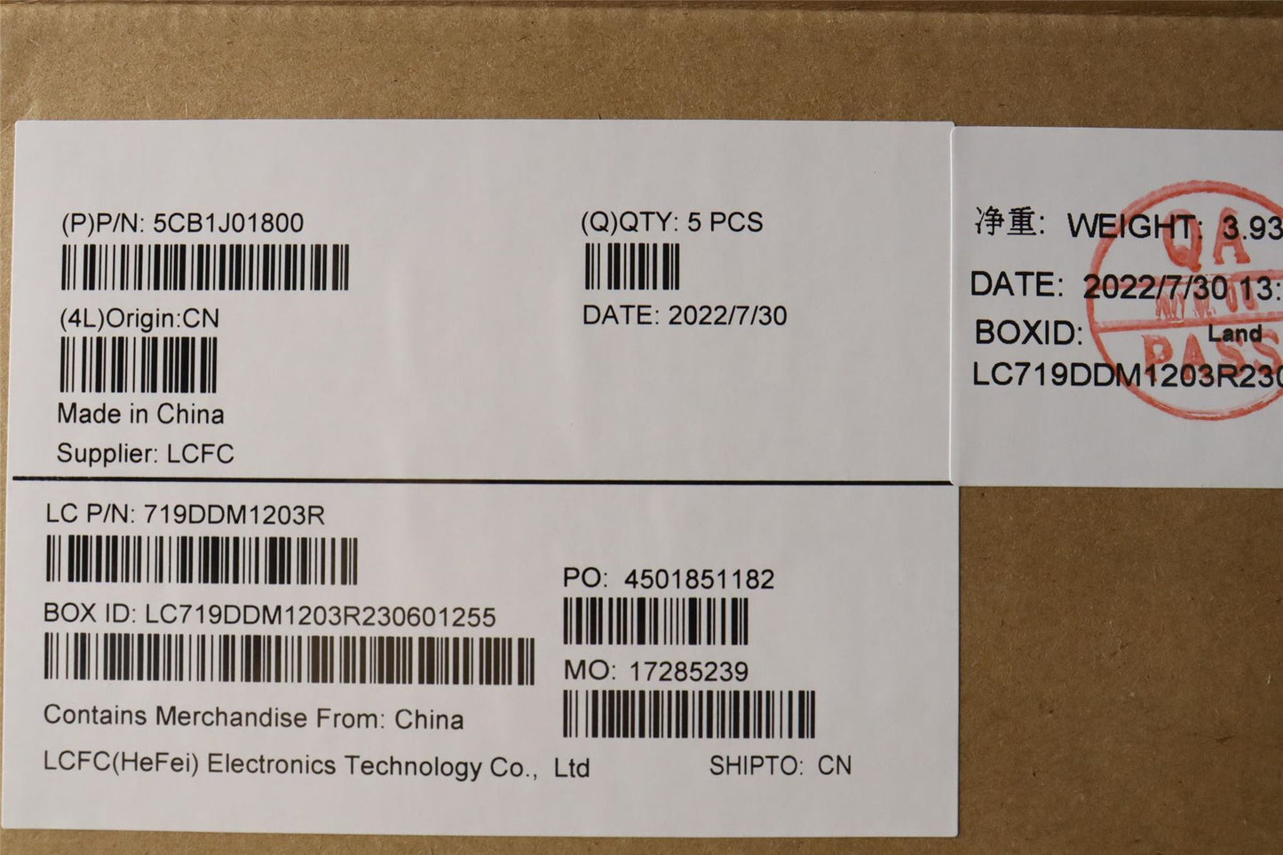 Lenovo Upper Case ASM_ITA L82QG FPAG 5CB1J01800