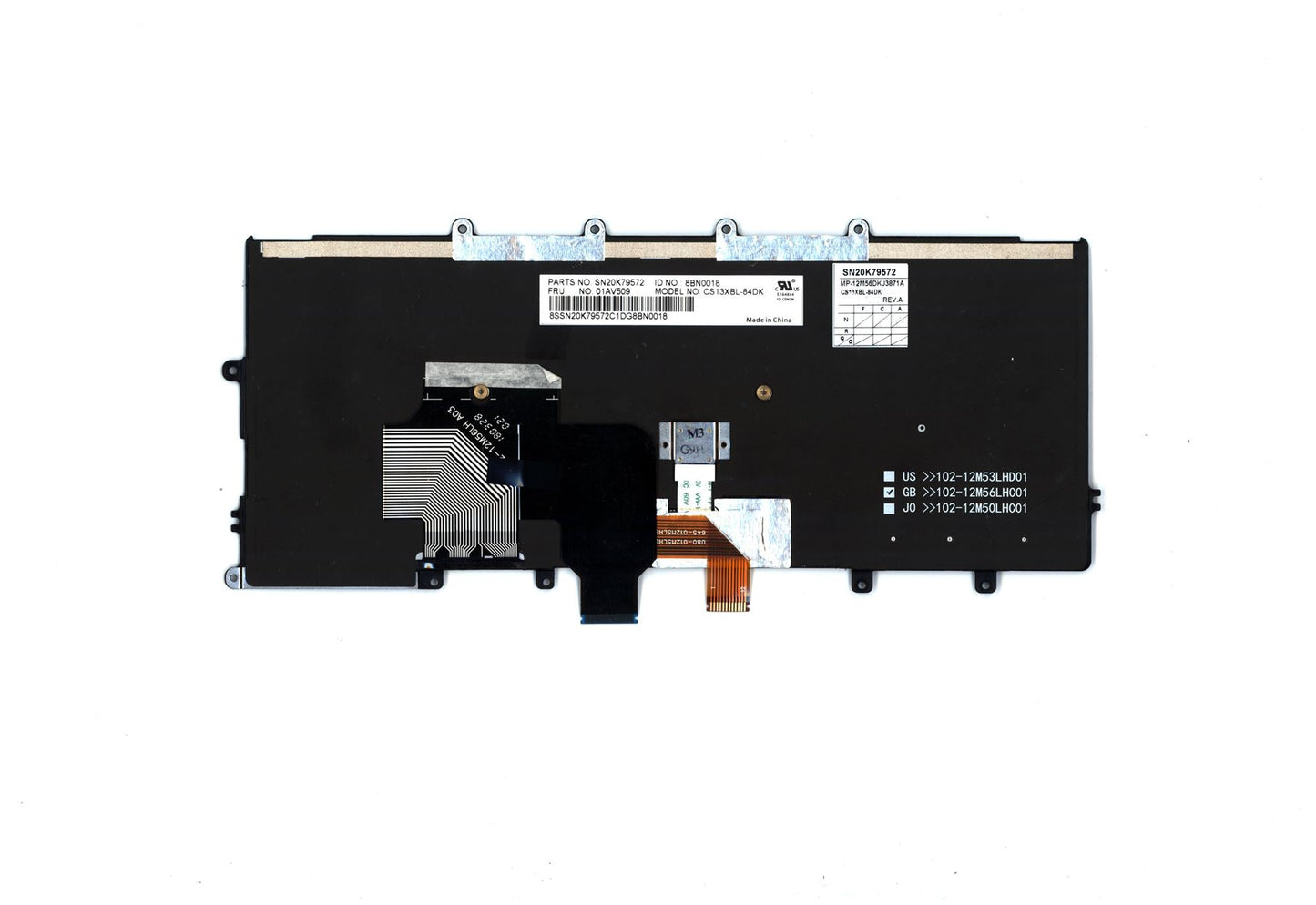 Lenovo NB_KYB internal,DEN,Chicony,backlit 01AV509