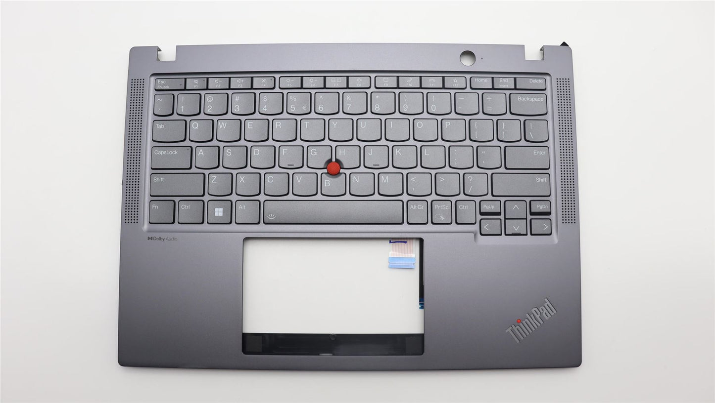 Lenovo ThinkPad X13 Gen 4 Keyboard Palmrest Top Cover US Euro Grey 5M11H94603