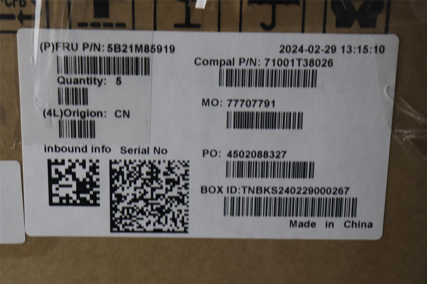 Lenovo C83DB NOK R5HPTHS 16G O FIR RM 5B21M85919
