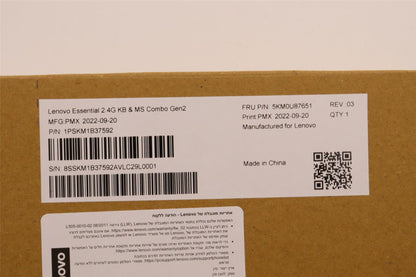 Lenovo WL KM Calliope BK HBW 5KM0U87651