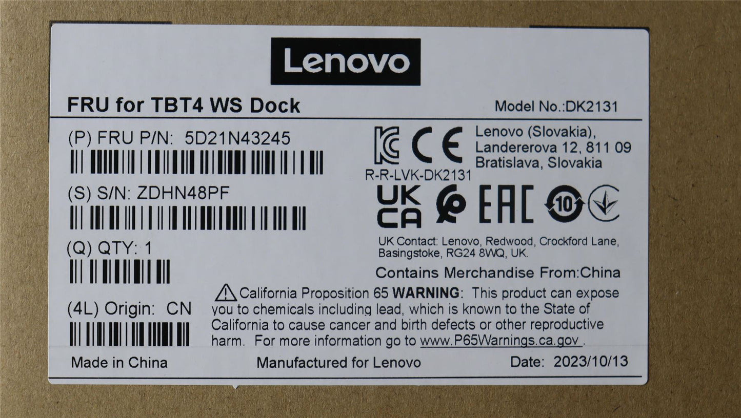 Lenovo TBT4 WS Dock-FRU 5D21N43245