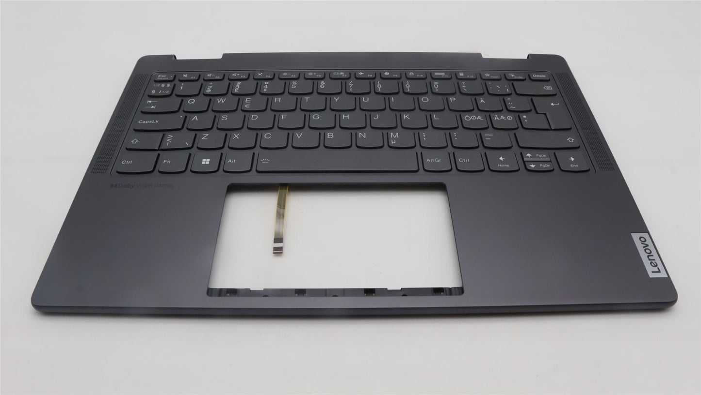 Lenovo Yoga 7 14ARP8 Keyboard Palmrest Top Cover Nordic Black 5CB1L48259