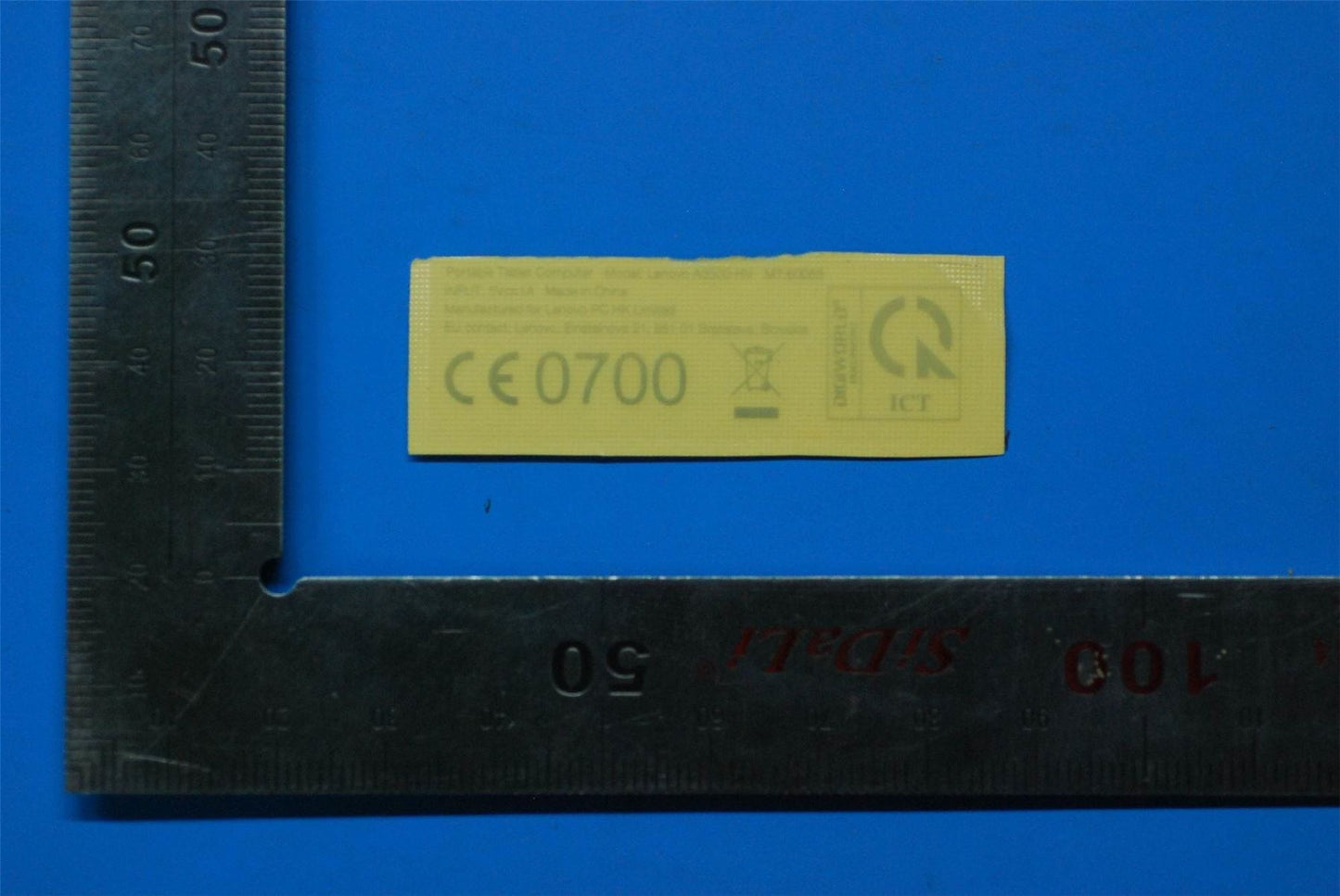 Lenovo A3500 Rating Label-V&*70152344 CS 5L19A6N3DA
