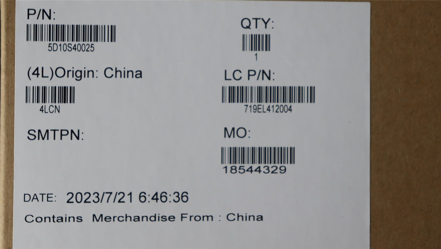 Lenovo LCD MODULE L83AA TT N-TOUCH FCC 5D10S40025