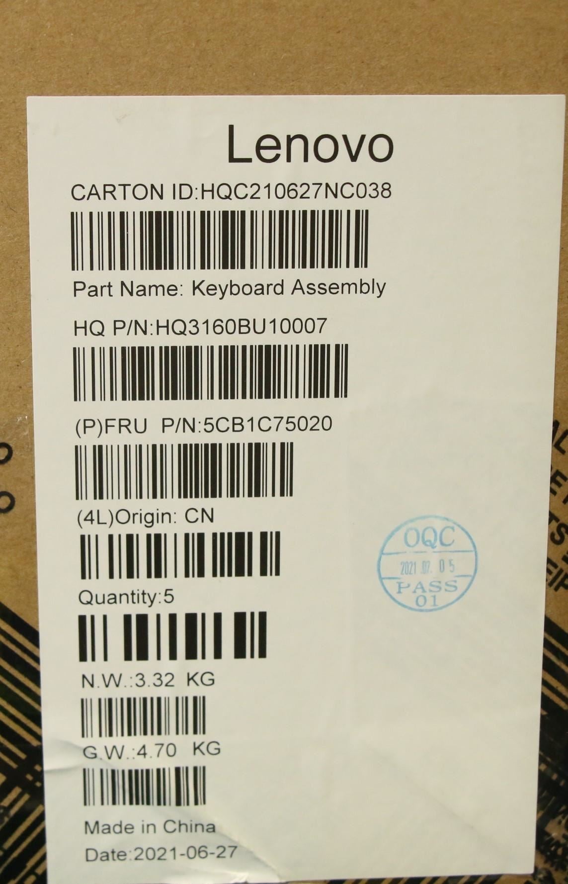 Lenovo IdeaPad 5 16ACH6 Palmrest Cover Touchpad Keyboard Slovenian 5CB1C75020