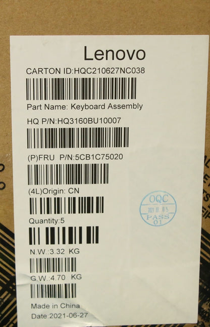 Lenovo IdeaPad 5 16ACH6 Palmrest Cover Touchpad Keyboard Slovenian 5CB1C75020
