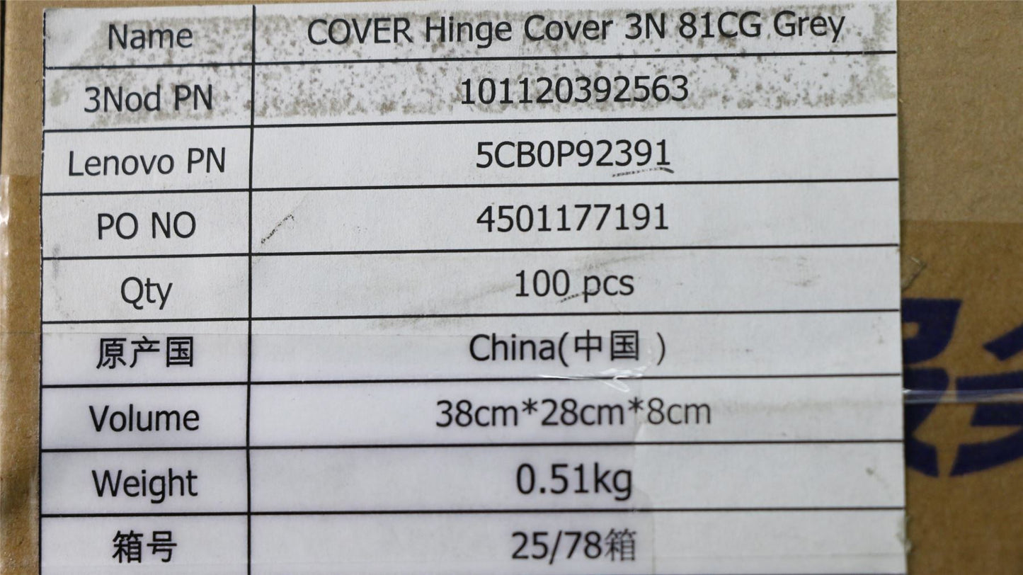 Lenovo Miix 520-12IKB Hinge Cap Strip Trim Cover Black 5CB0P92391