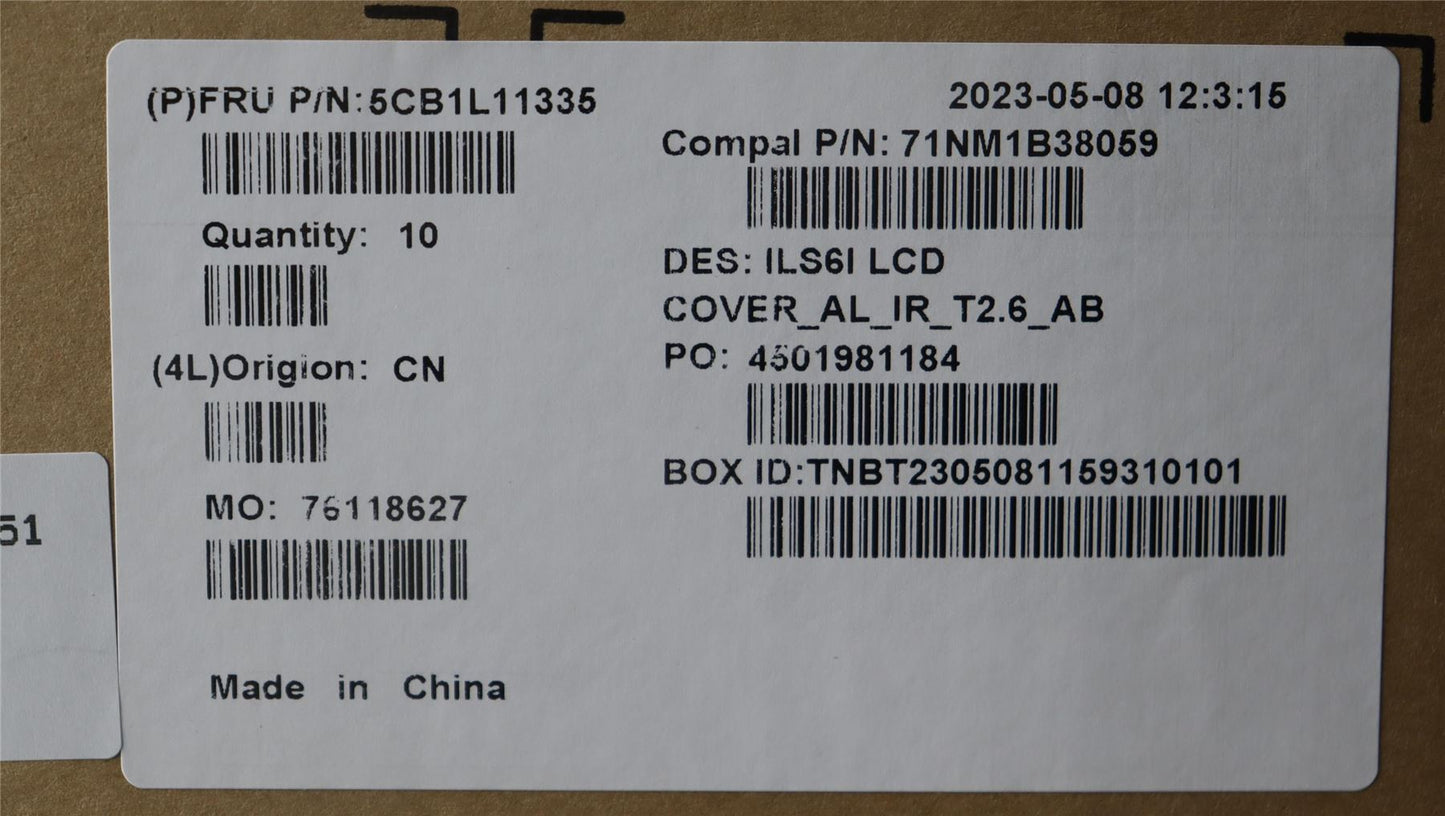 Lenovo Slim 5 16ABR8 5 16IAH8 5 16IRL8 LCD Cover Rear Back Housing 5CB1L11335