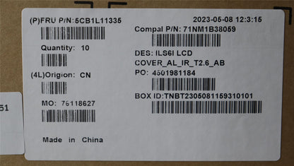 Lenovo Slim 5 16ABR8 5 16IAH8 5 16IRL8 LCD Cover Rear Back Housing 5CB1L11335