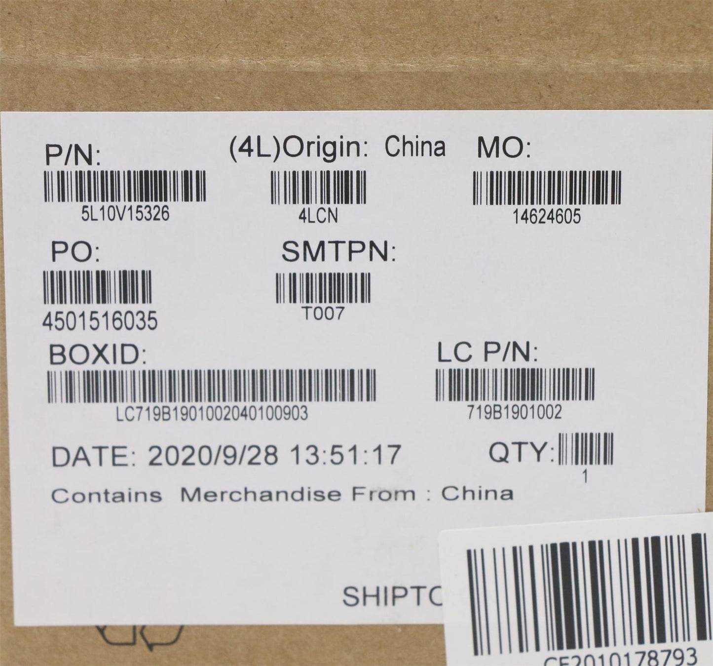 Lenovo LABEL FRU Mars GEO Label KIT black 5L10V15326