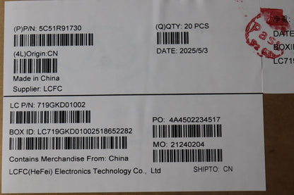 Lenovo CARDPOP PCBA IO/B NSG632 ME473 W/FPR MP Fingerprint FPR I/O Board 5C51R91730