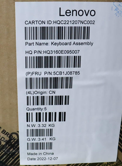 Lenovo IdeaPad 5 16ARH7 Palmrest Cover Touchpad Keyboard Cloud Grey 5CB1J08785