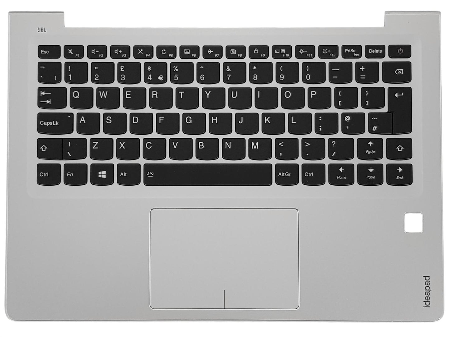 Lenovo IdeaPad 710S Plus-13ISK Keyboard Palmrest Top Cover UK Silver 5CB0M09446