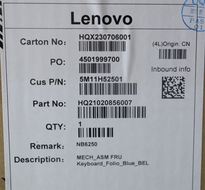 Lenovo MECH_ASM FRU Keyboard_Folio_Blue_BEL 5M11H52501