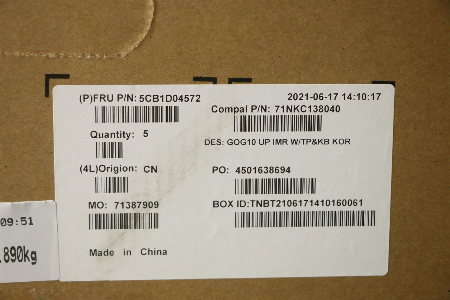 Lenovo Upper Case ASM_KOR C 82K1 5CB1D04572