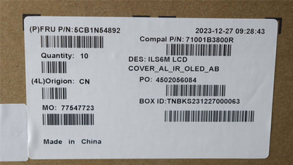 Lenovo LCD Cover W/Ant C83DC OLEDIR AL AB 5CB1N54892