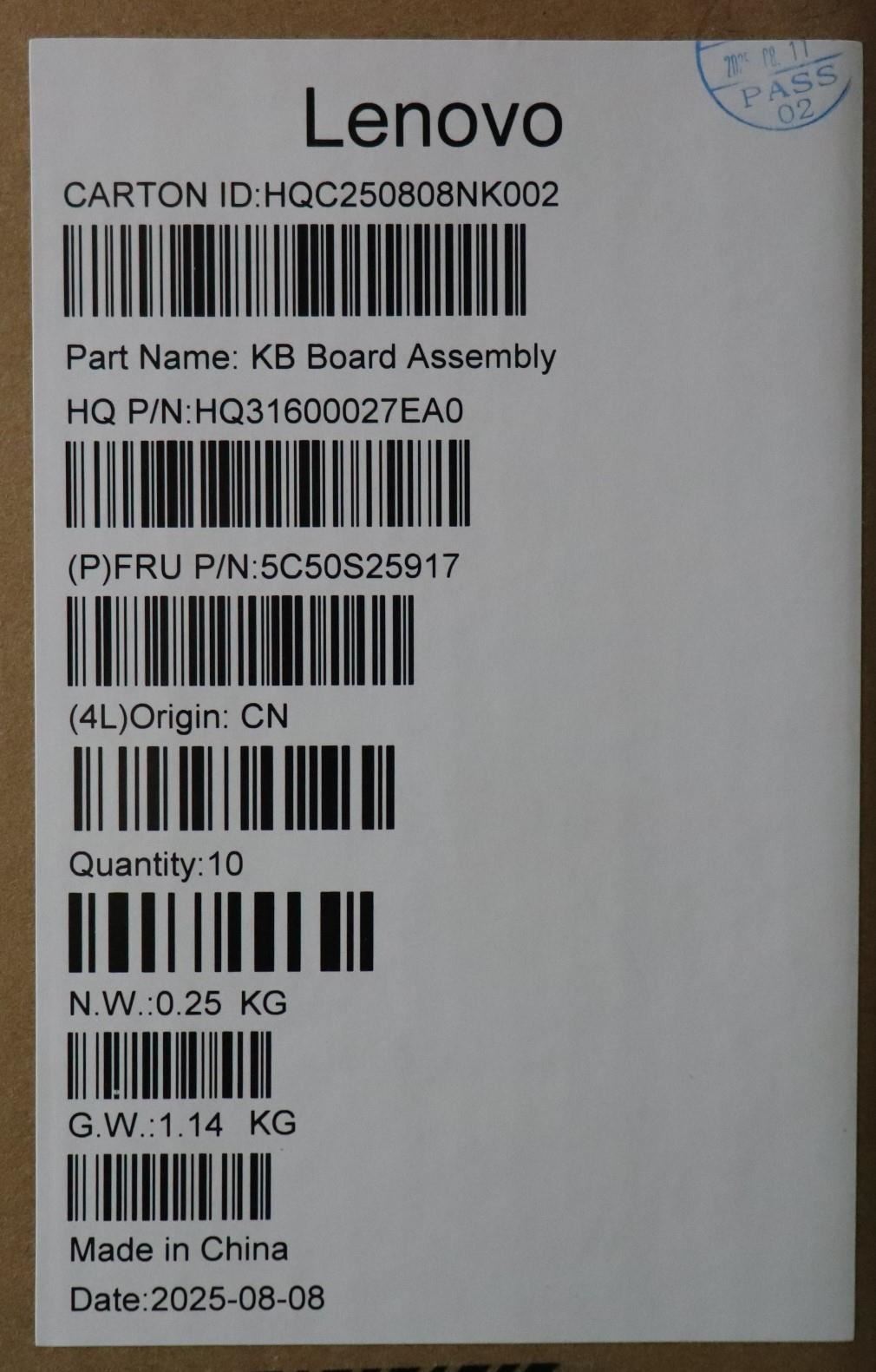 Lenovo CARDPOP H 83LN USB Board 5C50S25917