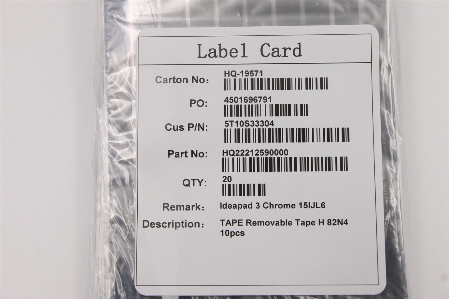 Lenovo 5T10S33304 TAPE Removable Tape H 82N4 10pcs