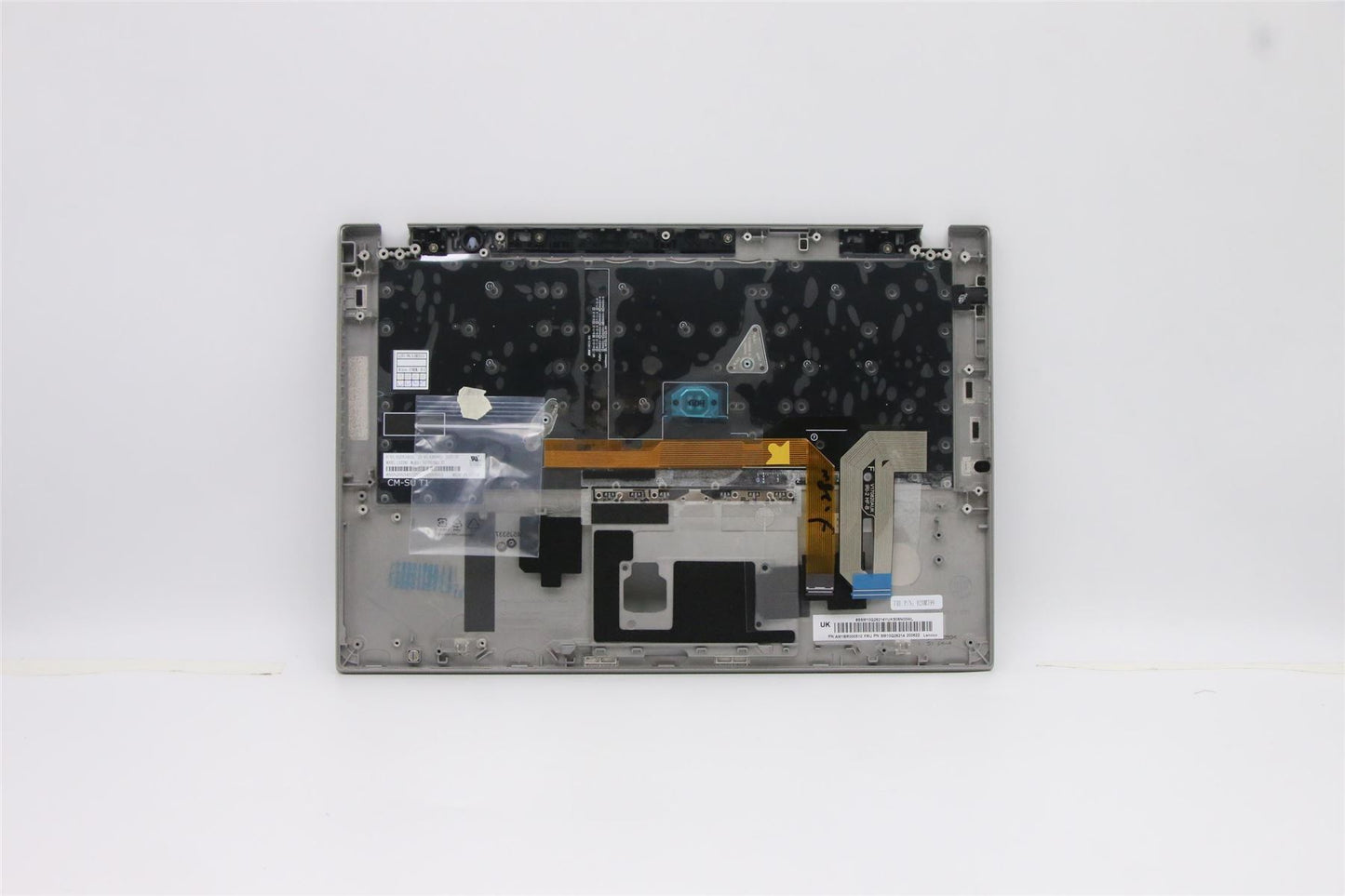 Lenovo ThinkPad T490s Keyboard Palmrest Top Cover Italian Silver Backlit 02HM363