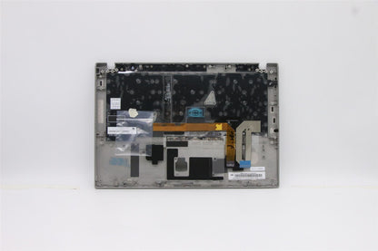 Lenovo ThinkPad T490s Keyboard Palmrest Top Cover Italian Silver Backlit 02HM363