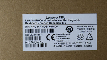 Lenovo External, French Canada, Non_Backlight Keyboard 5D51K04600