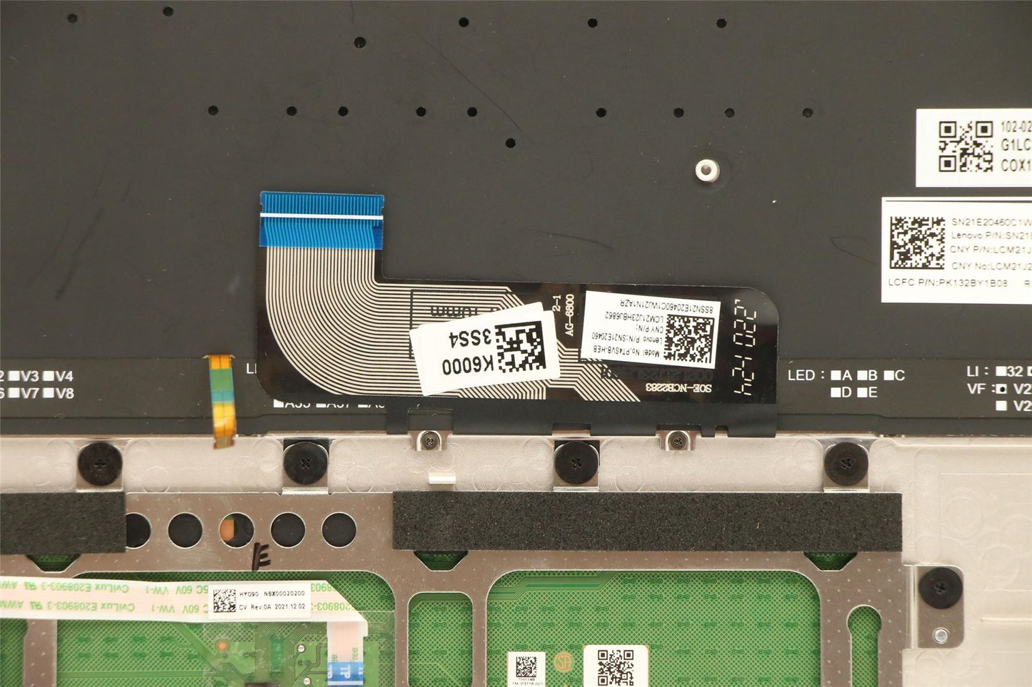 Lenovo IdeaPad 9 14IAP7 Palmrest Cover Touchpad Keyboard Hebrew Silver 5CB1H23751