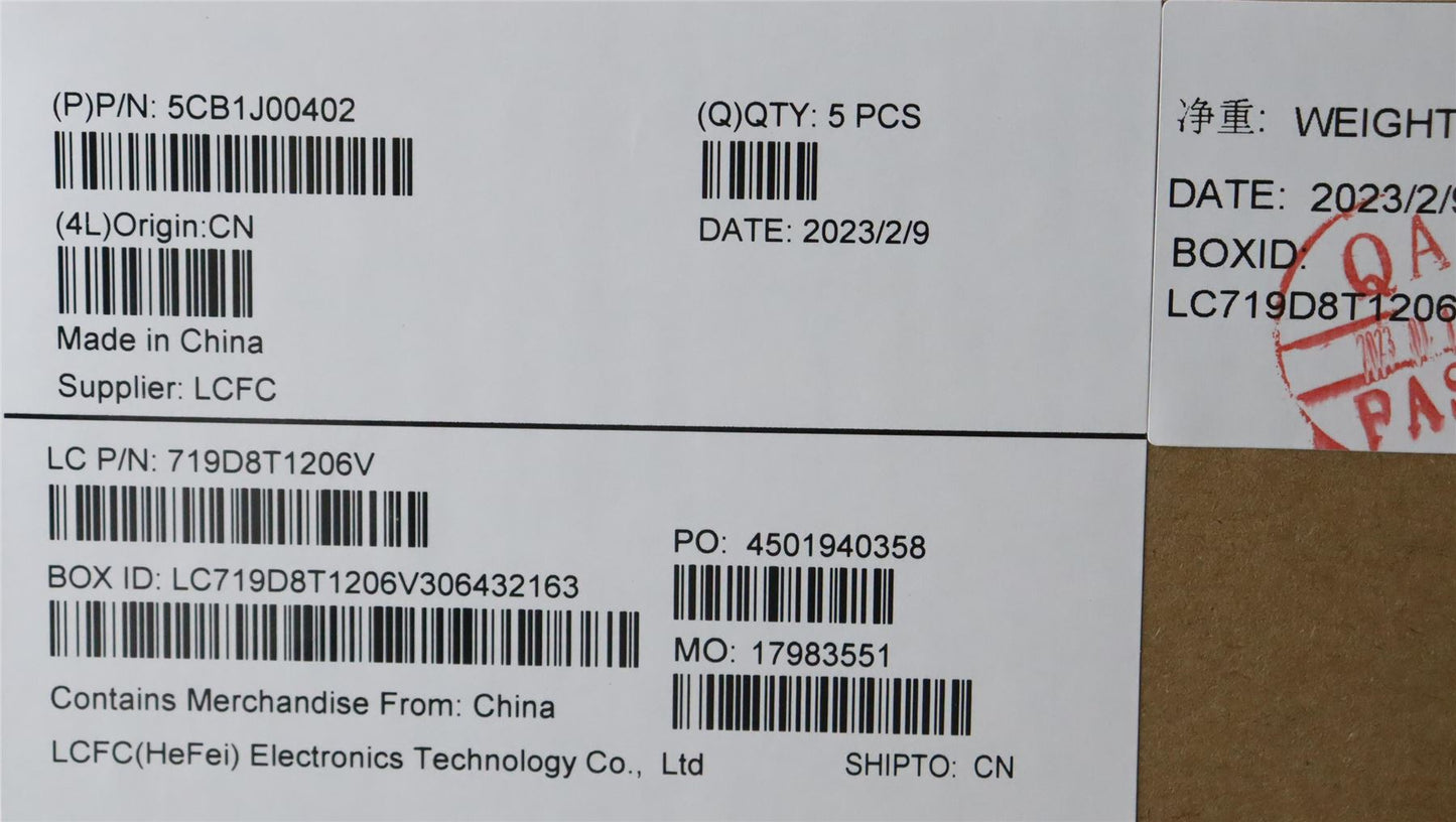 Lenovo Upper Case ASM_UKEL82SFFP_CG_BL_PC 5CB1J00402