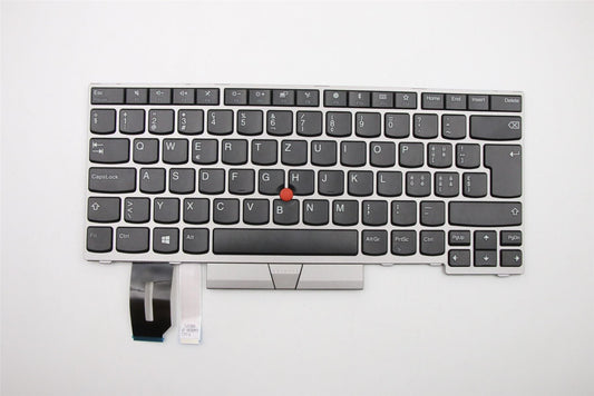 Lenovo ThinkPad T480s L380 L390 E480 E490 Keyboard Swiss Silver 01YN406