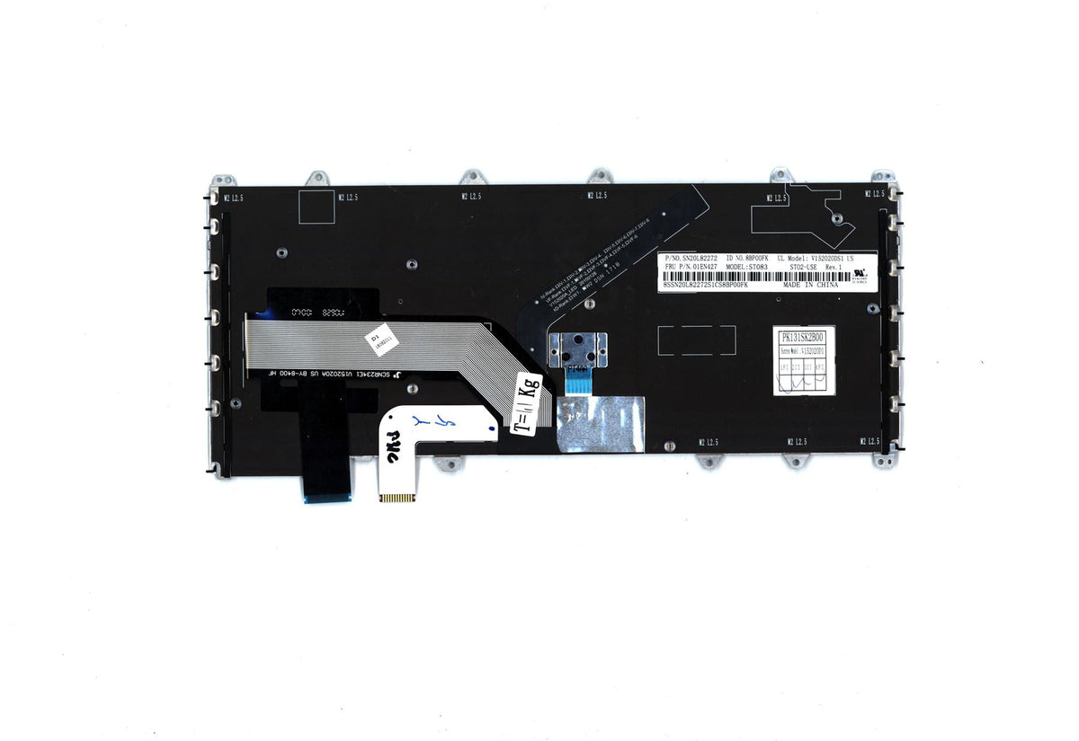 Genuine Lenovo ThinkPad Yoga 370 Keyboard US Silver Backlit 01EN427
