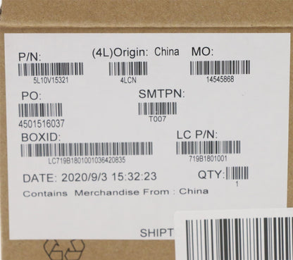 Lenovo LABEL FRU Mercury System Label KIT black 5L10V15321