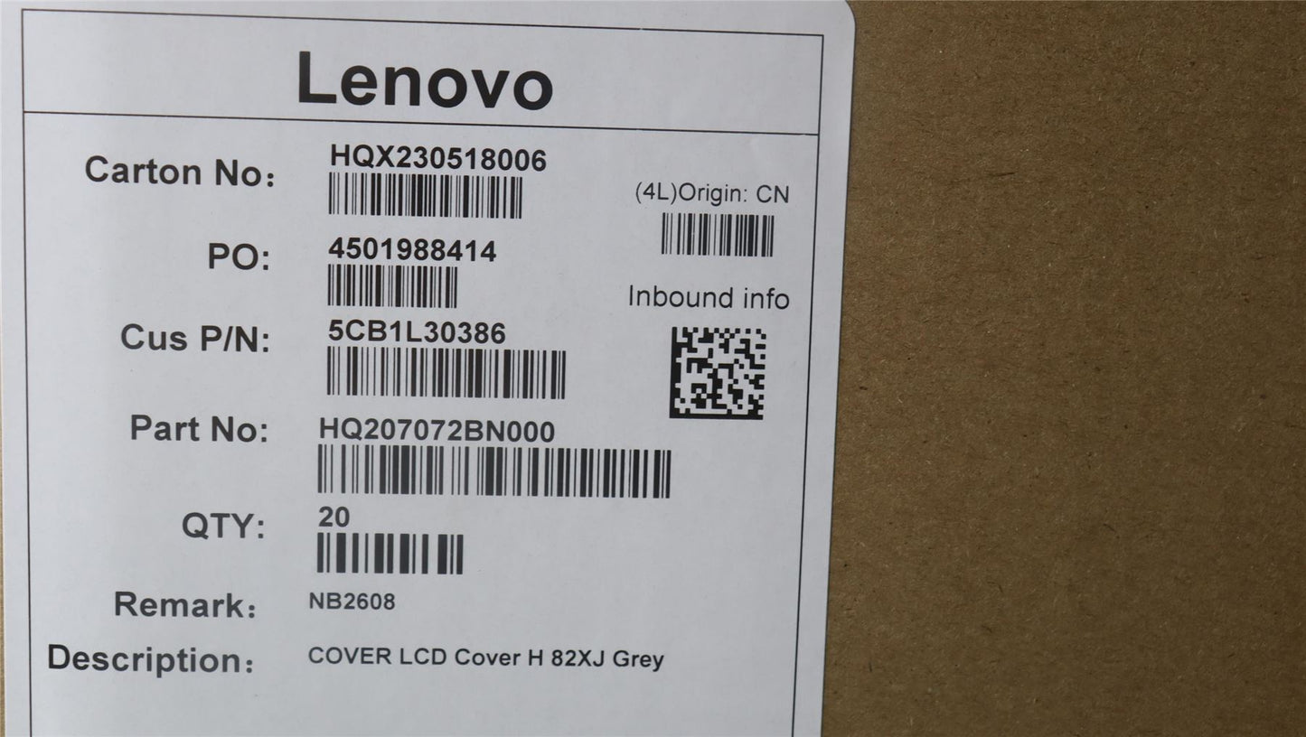 Lenovo LCD Cover H 82XJ Grey 5CB1L30386