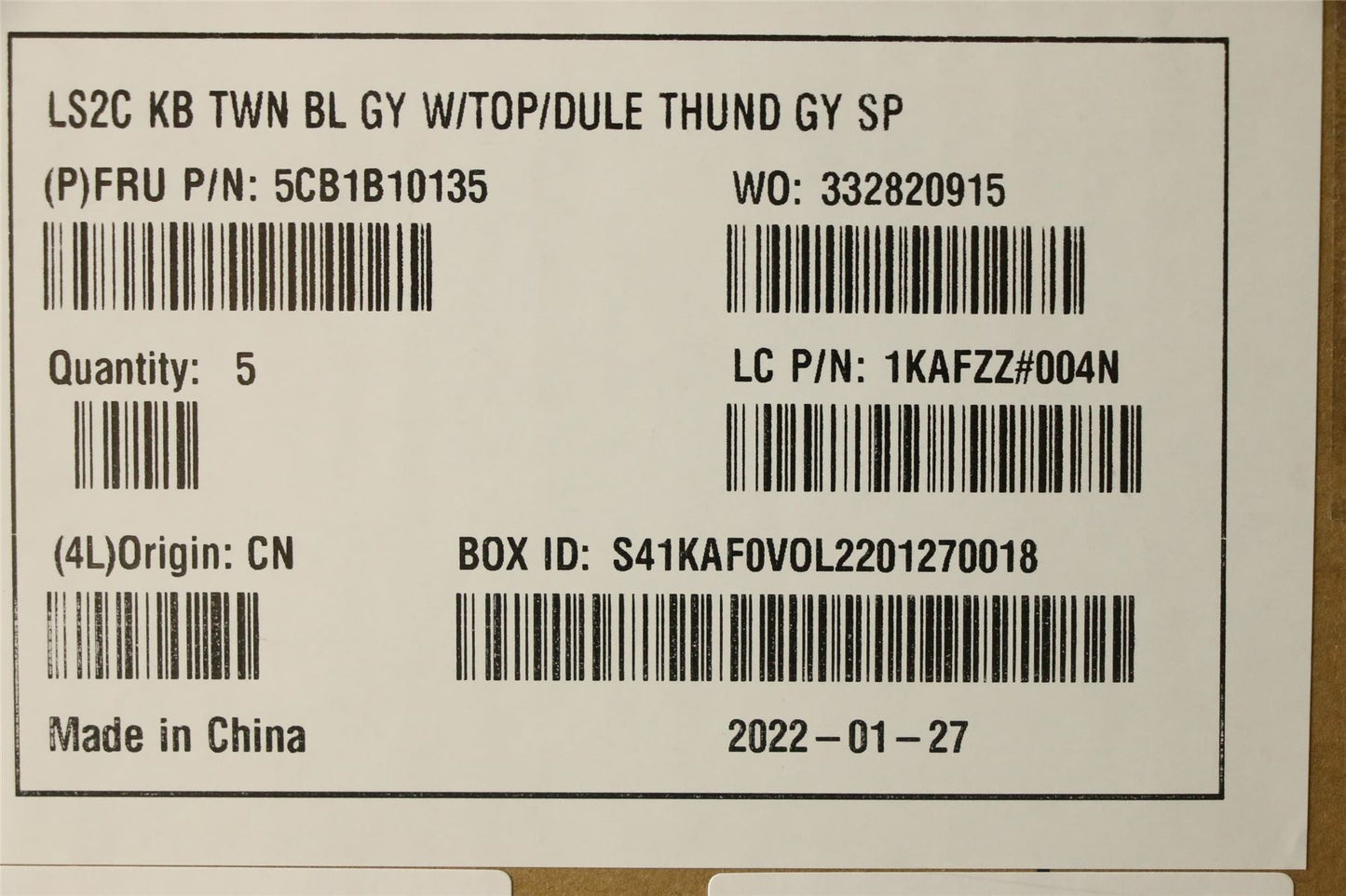 Lenovo Upper Case ASM_CH Q82AC GY 5CB1B10135