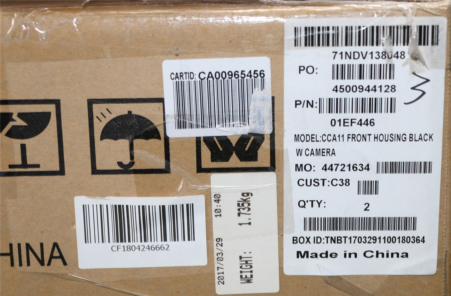 Lenovo MECH_ASM FRONT COVER,W/CAM Black C4 01EF446