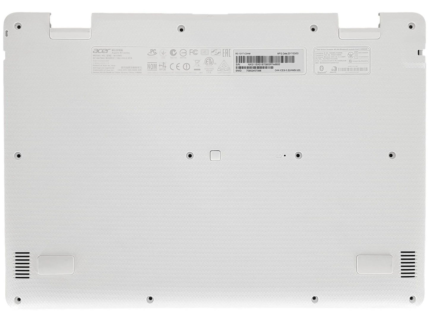 Acer Aspire R3-131T Bottom Base Lower Cover White 60.G0ZN1.001