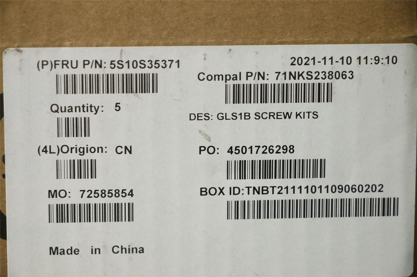 Lenovo IdeaPad 1-15ADA7 Screw Screws Set Kit 5S10S35371