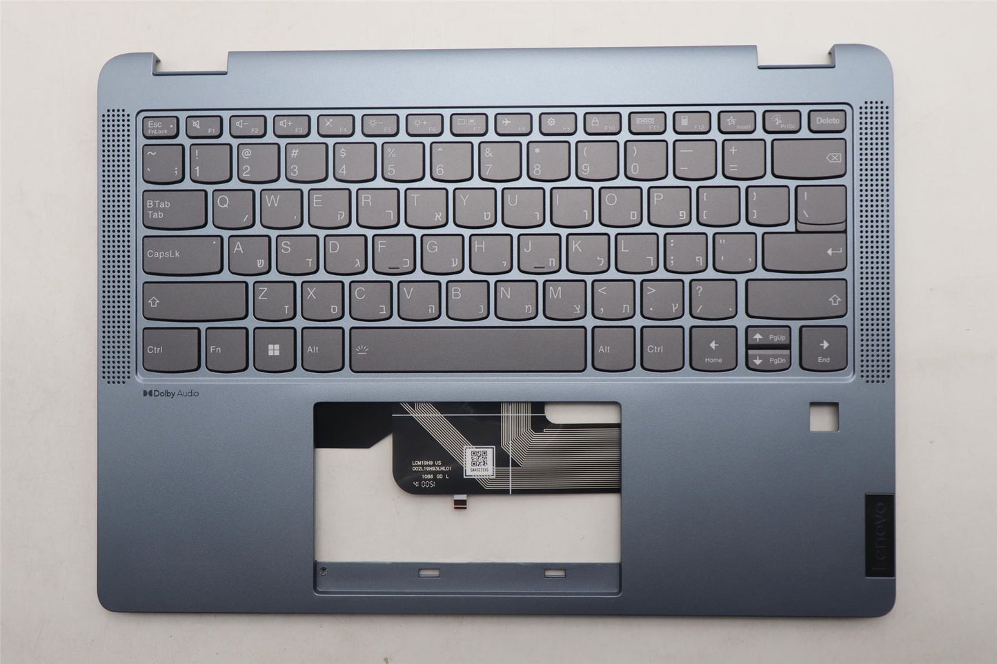 Lenovo IdeaPad 5 14ABR8 Keyboard Palmrest Top Cover Hebrew Silver 5CB1K20866