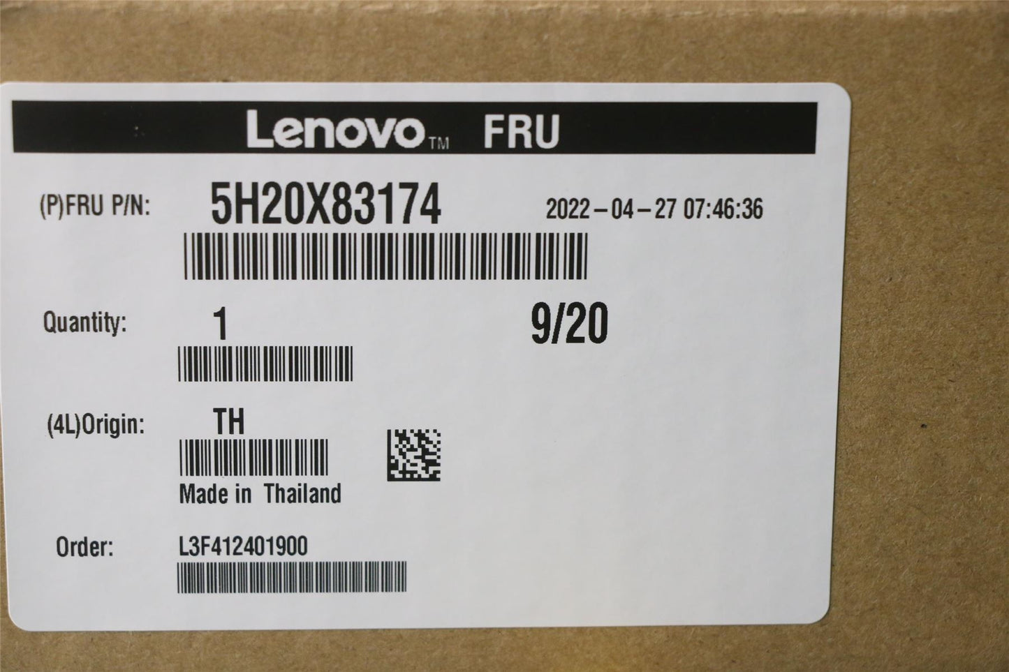 Lenovo HDD_ASM FRU WD 3.5" 7.2K SATA 4T 5H20X83174