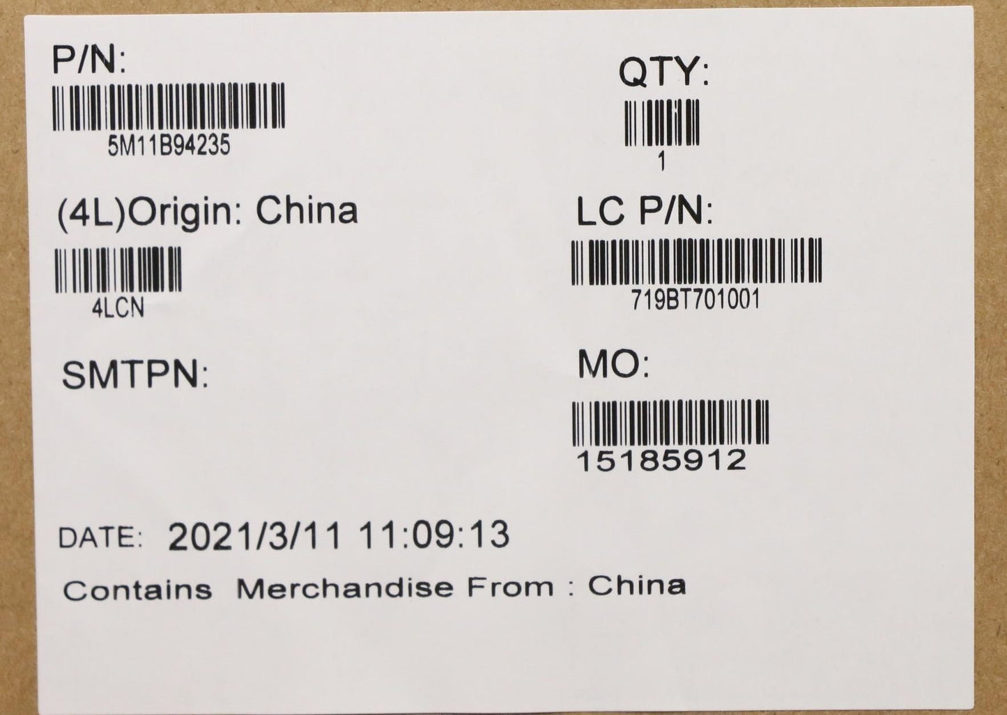 Lenovo MECH_ASM FRU W/MIC Bezel Sheet+Tape 5M11B94235