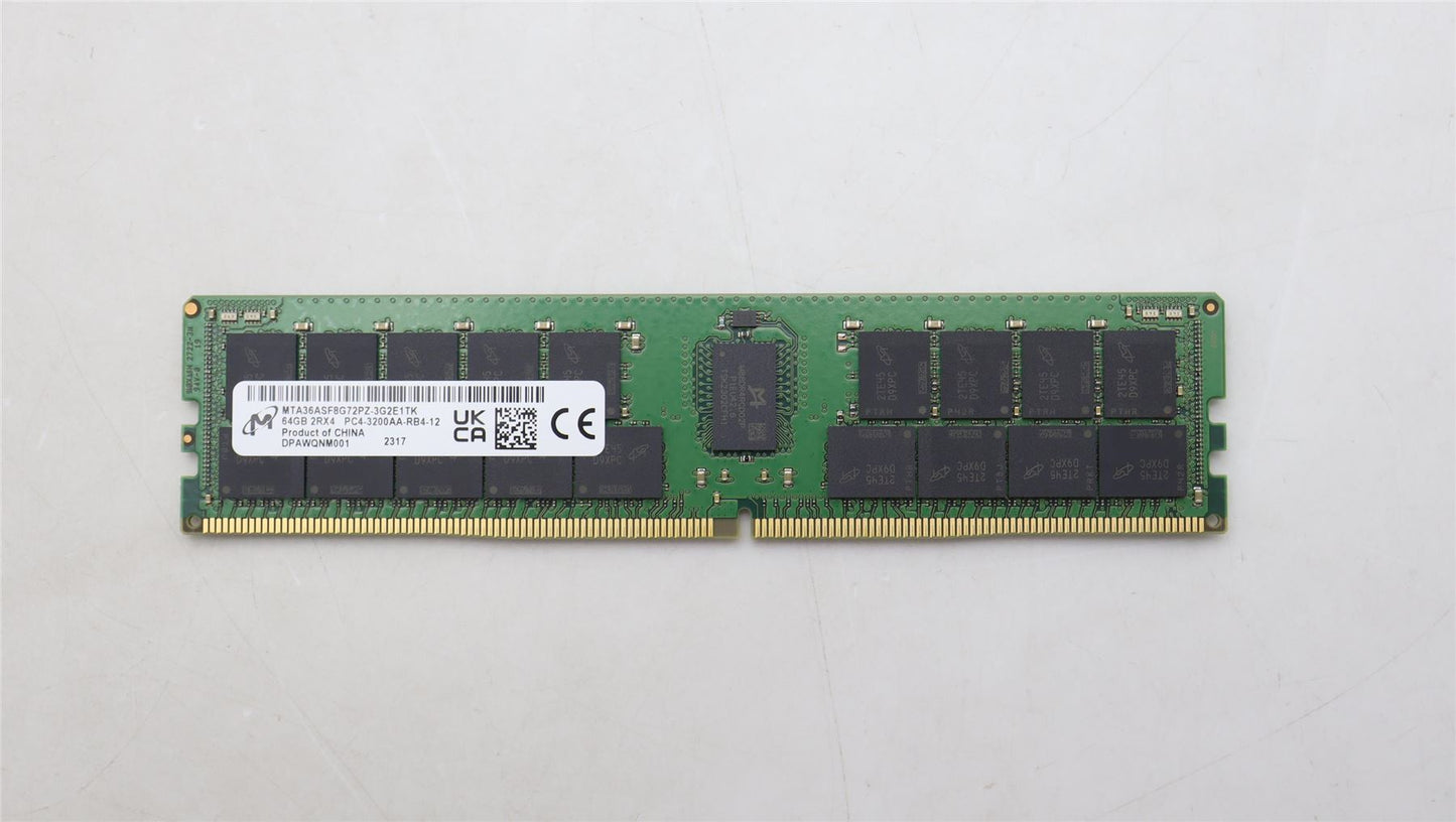 Lenovo MEMORY RDIMM,64GB,DDR4,3200,Micron 5M30V06852