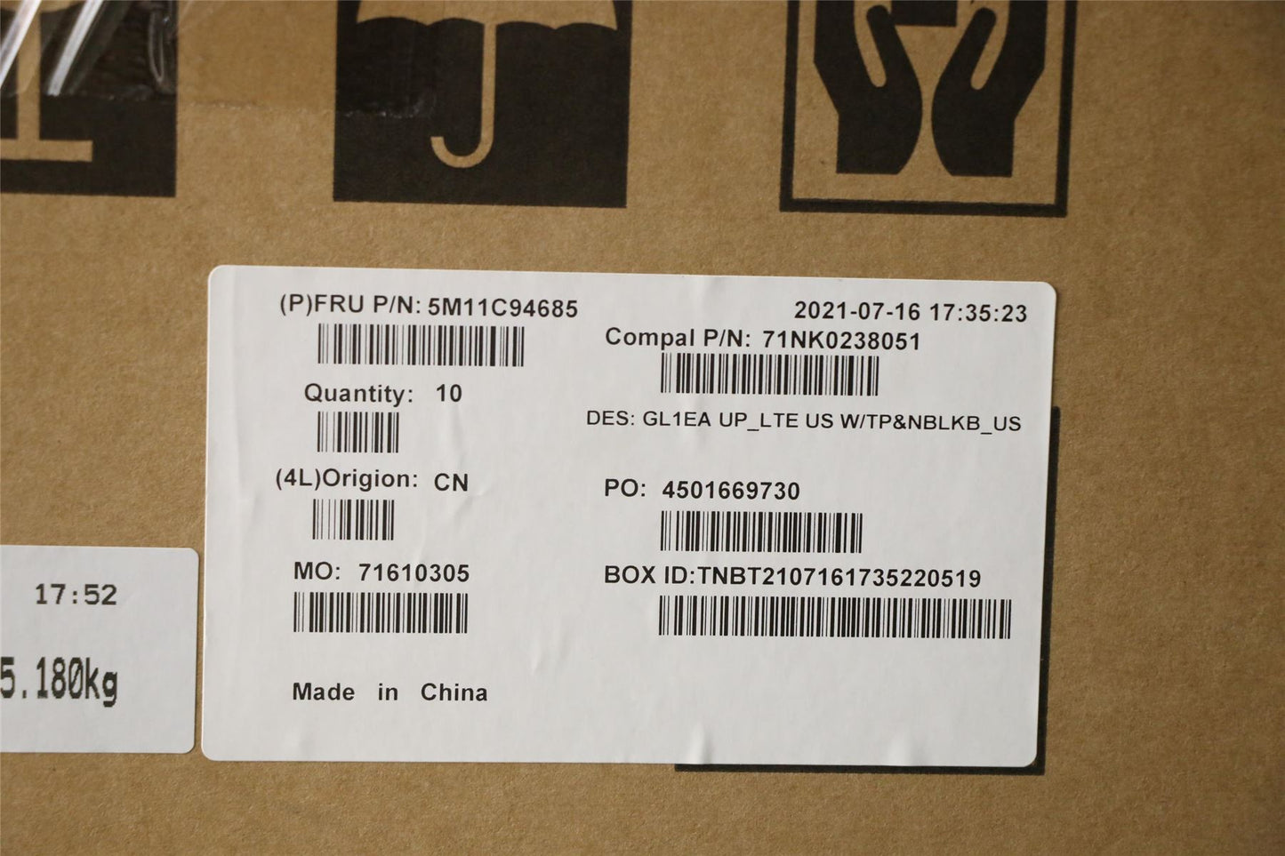Lenovo Chromebook 100e Gen 3 Palmrest Cover Touchpad Keyboard US Grey 5M11C94685